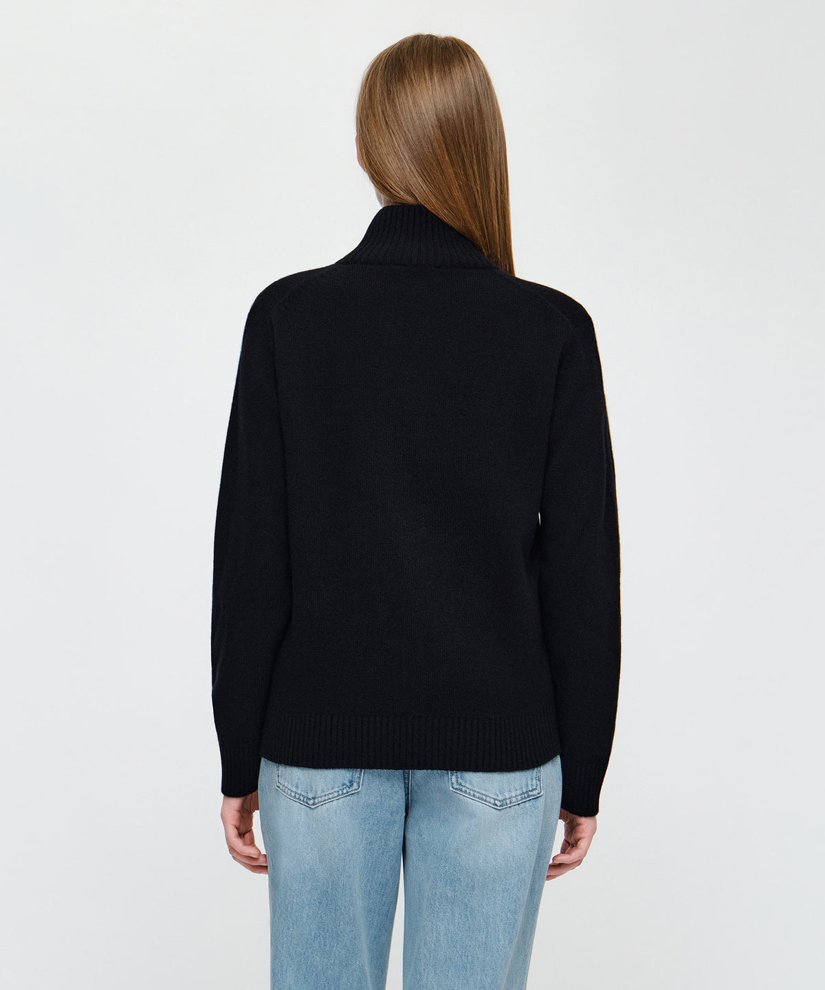 Marithe & Francois Girbaud - Premium Small Classic Logo Merino Wool High Neck Cardigan (Black) product image 3 | TRAB K-Fashion Australia