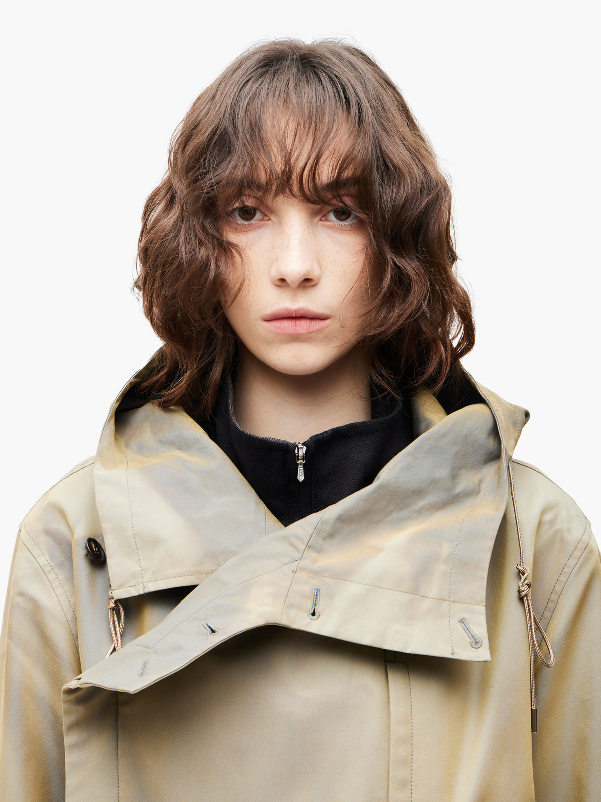 Jiyong Kim - Sun-Bleached Asymmetric Front Jacket (Beige) product image 6 | TRAB K-Fashion Australia