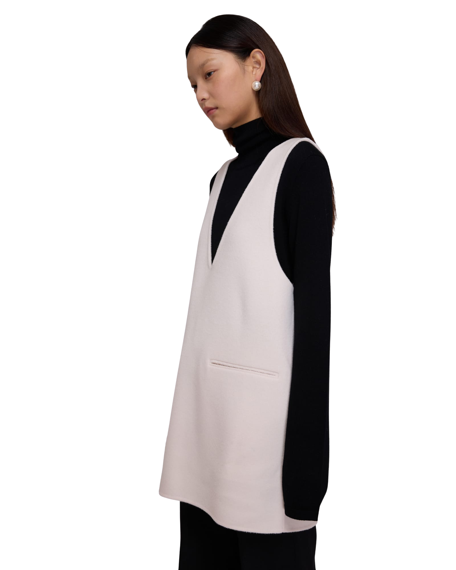 Kimhe Kim - Double Faced Chain Embellishment Sleeveless Vest (Cream) product image 6 | TRAB K-Fashion Australia