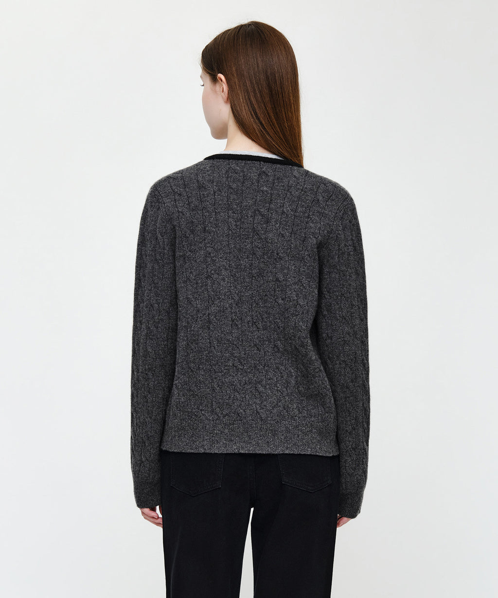 Marithe & Francois Girbaud - Ribbon Cardigan (Charcoal) product image 3 | TRAB K-Fashion Australia