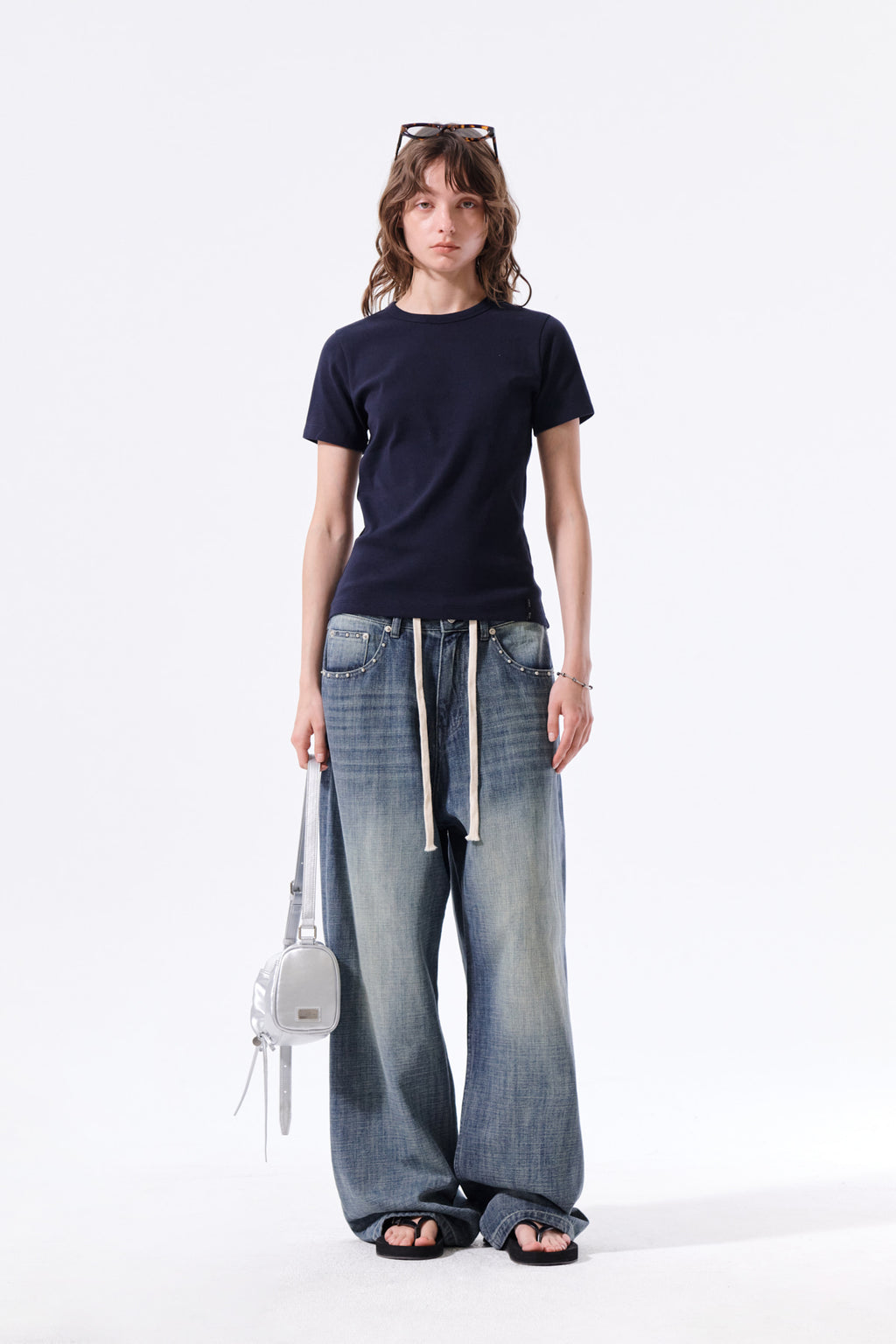 Matin Kim - Label Detail Slim Fit Top (Navy) product image 9 | TRAB K-Fashion Australia