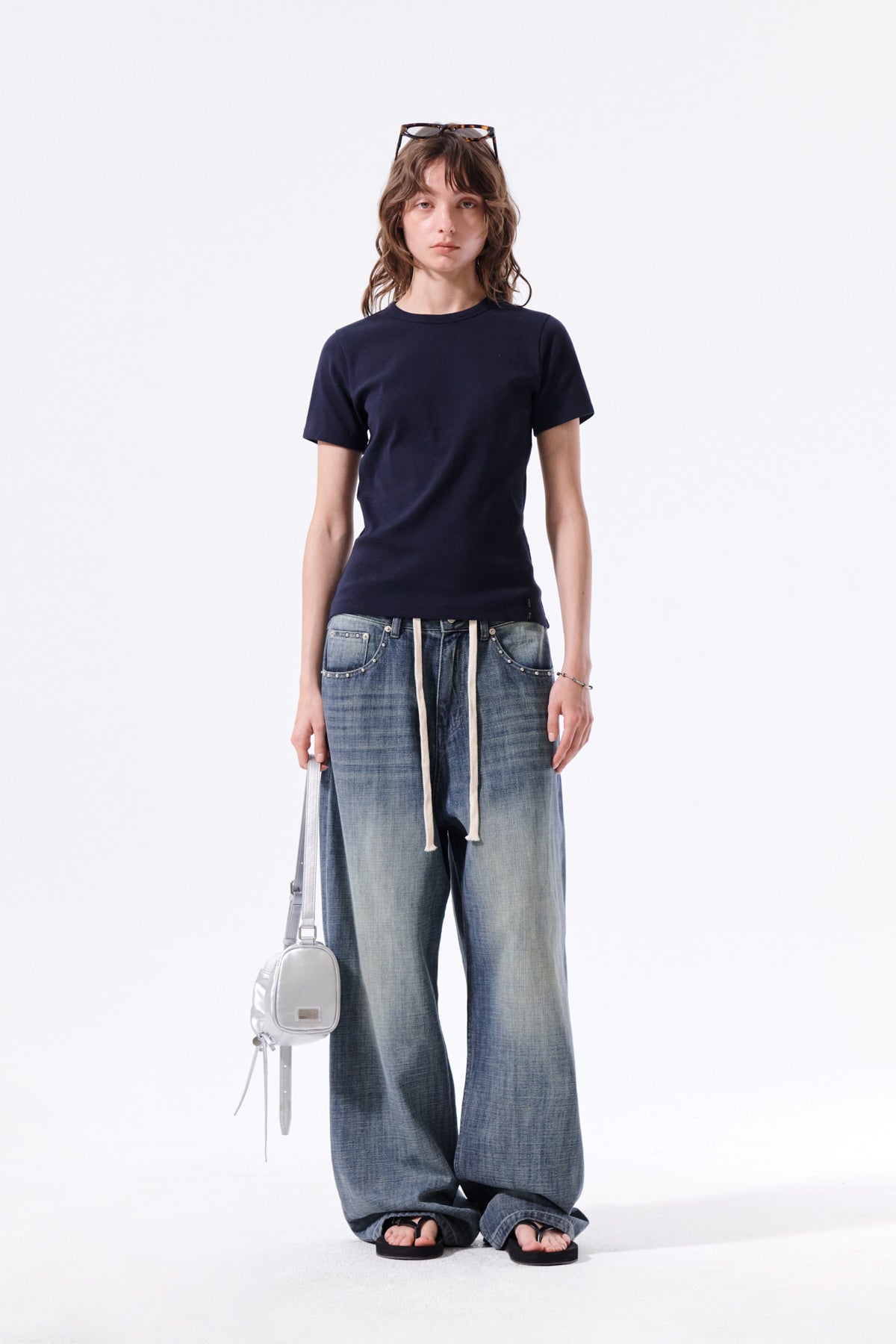 Matin Kim - Label Detail Slim Fit Top (Navy) product image 9 | TRAB K-Fashion Australia