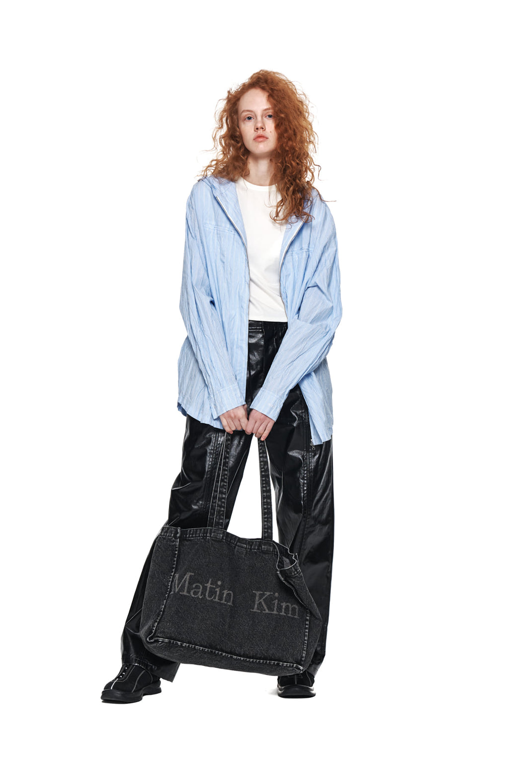 Matin Kim - Crinkle Hoody Shirt Jumper (Sky) product image 8 | TRAB K-Fashion Australia