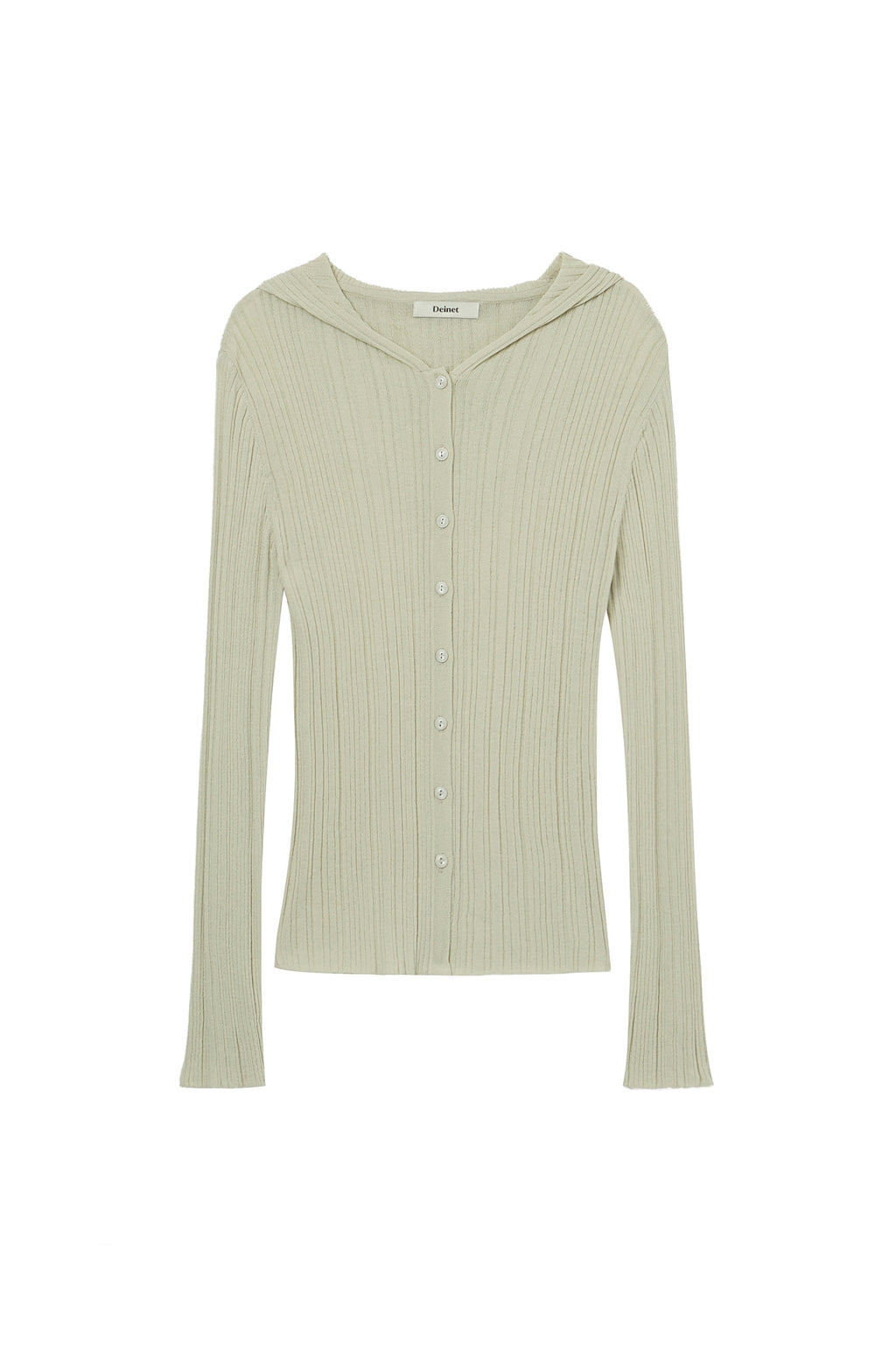 Deinet - Knit Button Hoodie Cardigan (Light Khaki) product image 1 | TRAB K-Fashion Australia