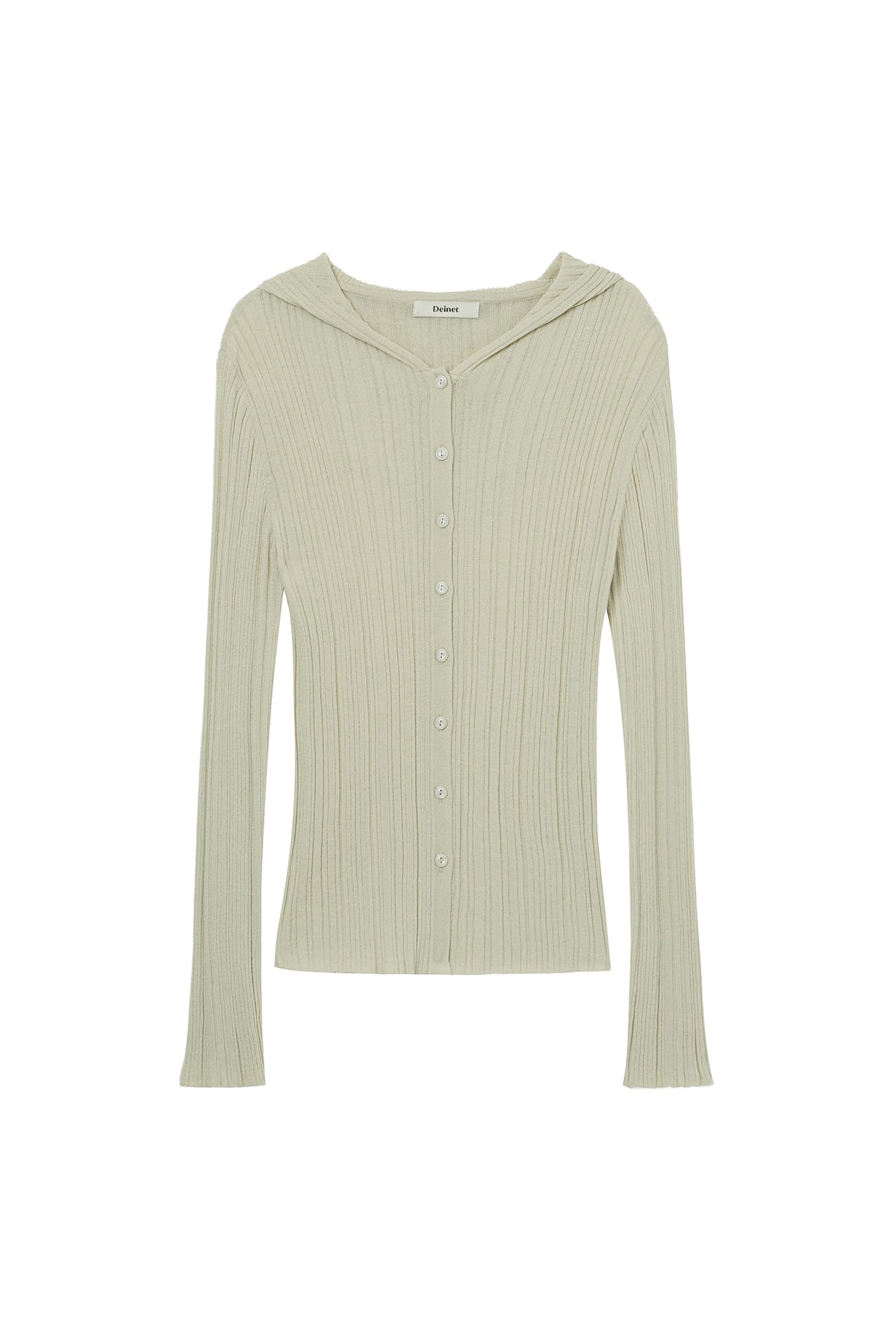 Deinet - Knit Button Hoodie Cardigan (Light Khaki) product image 1 | TRAB K-Fashion Australia