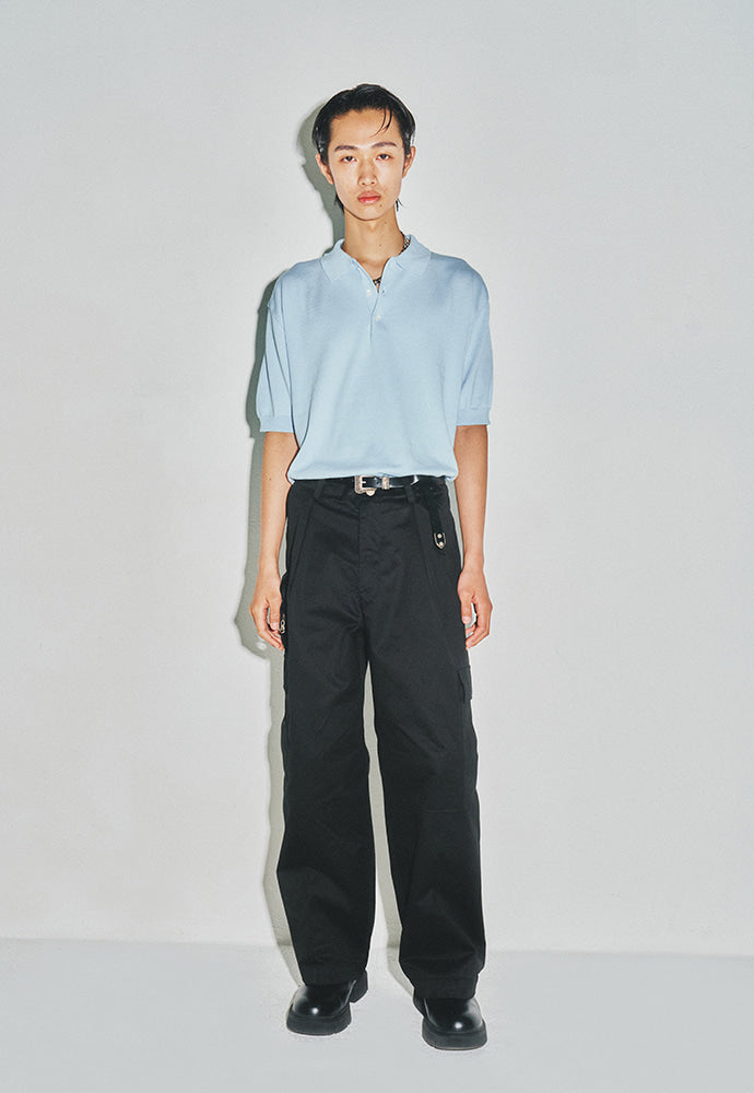 Tonywack - High Gauge Silk Cotton Polo Knit (Baby Blue) product image 1 | TRAB K-Fashion Australia