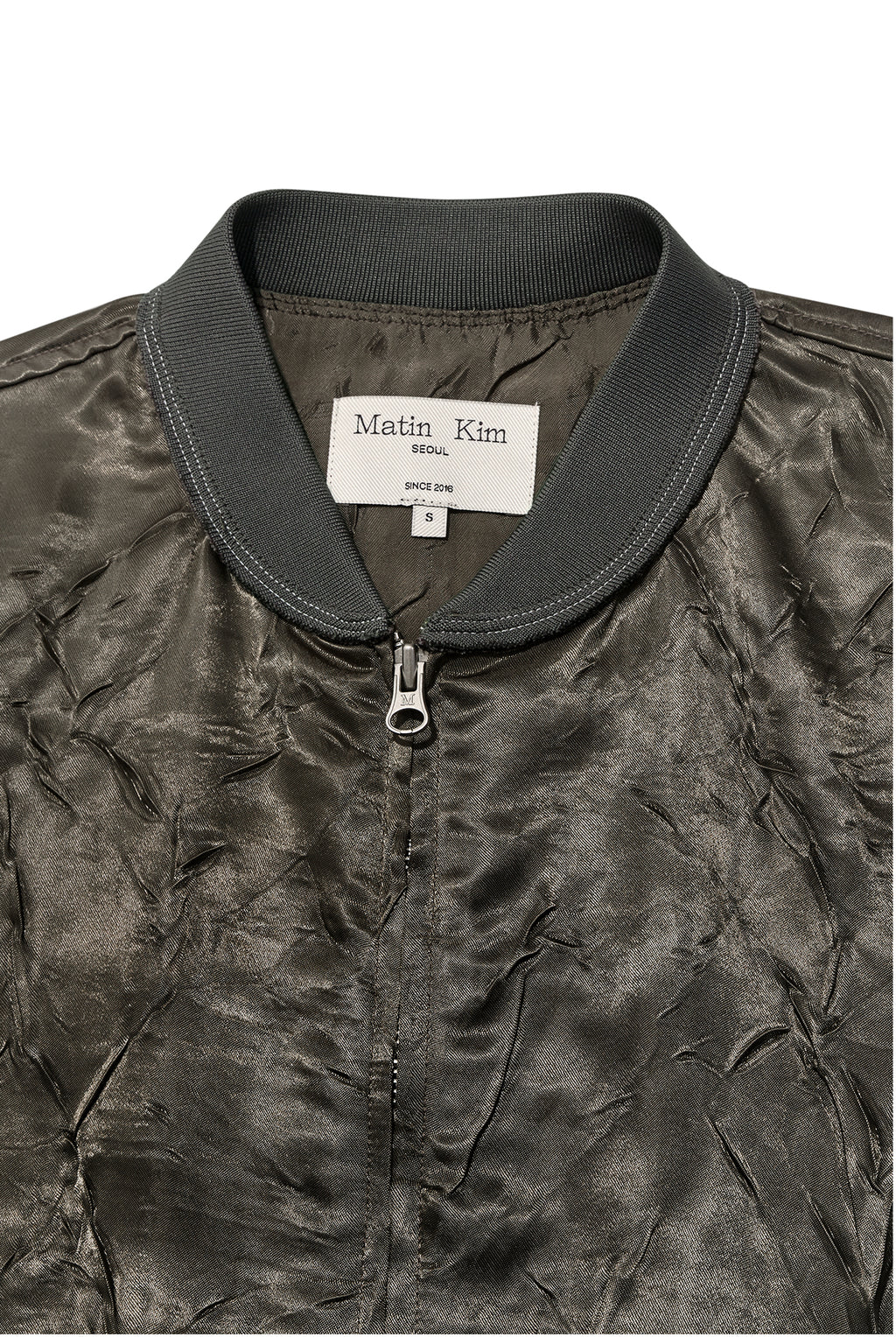 Matin Kim - Back Logo Crinkle Blouson (Khaki) product image 3 | TRAB K-Fashion Australia