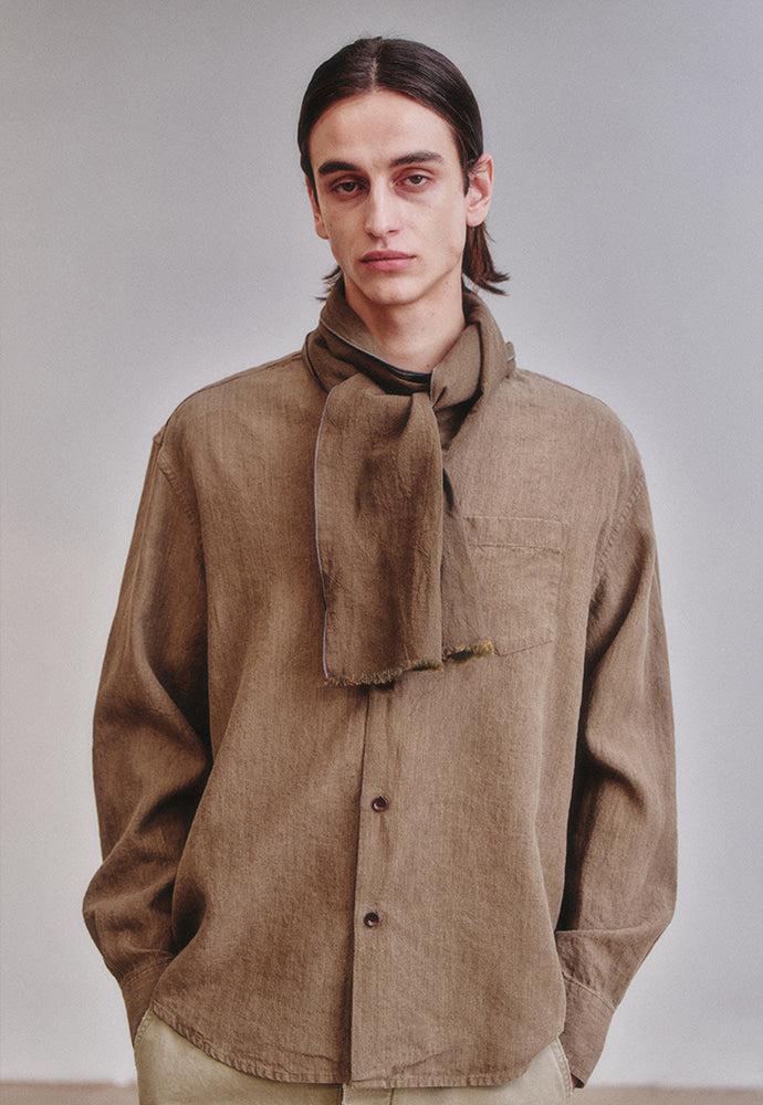 Art if acts - Linen Muffler (Olive) product image 2 | TRAB K-Fashion Australia