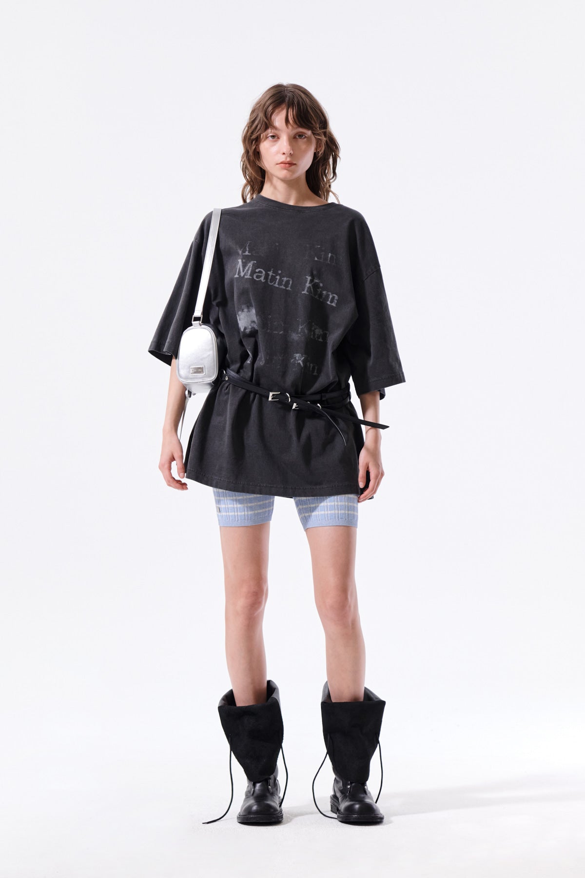 Matin Kim - Stripe Knit Shorts (Light Blue) product image 8 | TRAB K-Fashion Australia