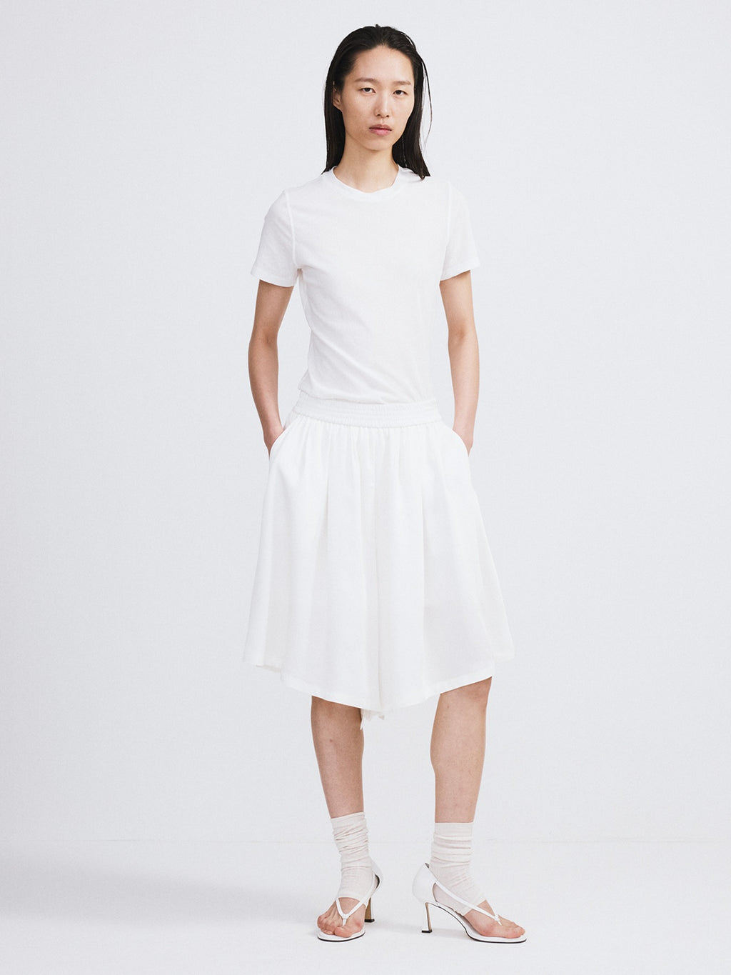 Recto - Banding Wide Culotte Pants (Ivory) product image 1 | TRAB K-Fashion Australia
