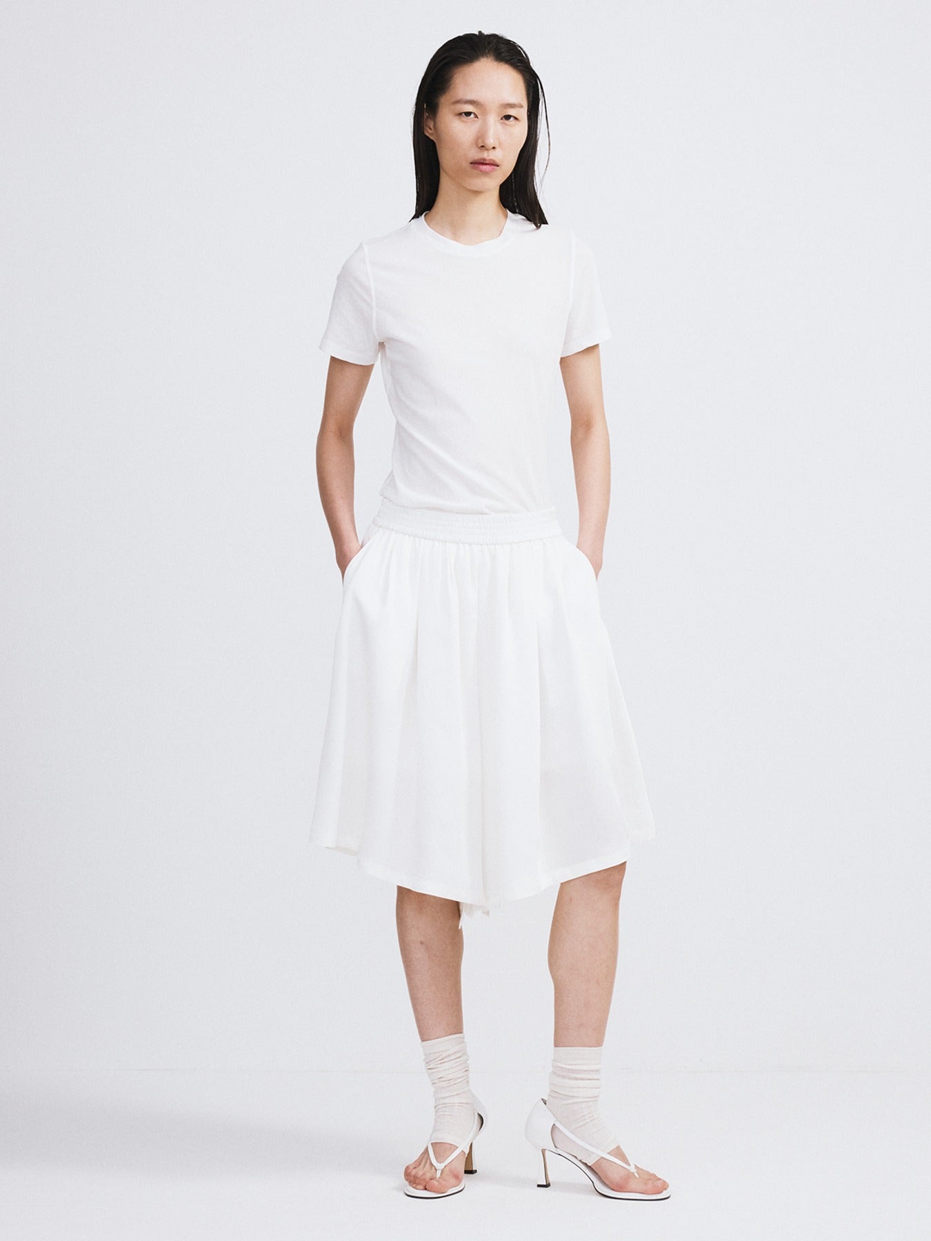 Recto - Banding Wide Culotte Pants (Ivory) product image 1 | TRAB K-Fashion Australia