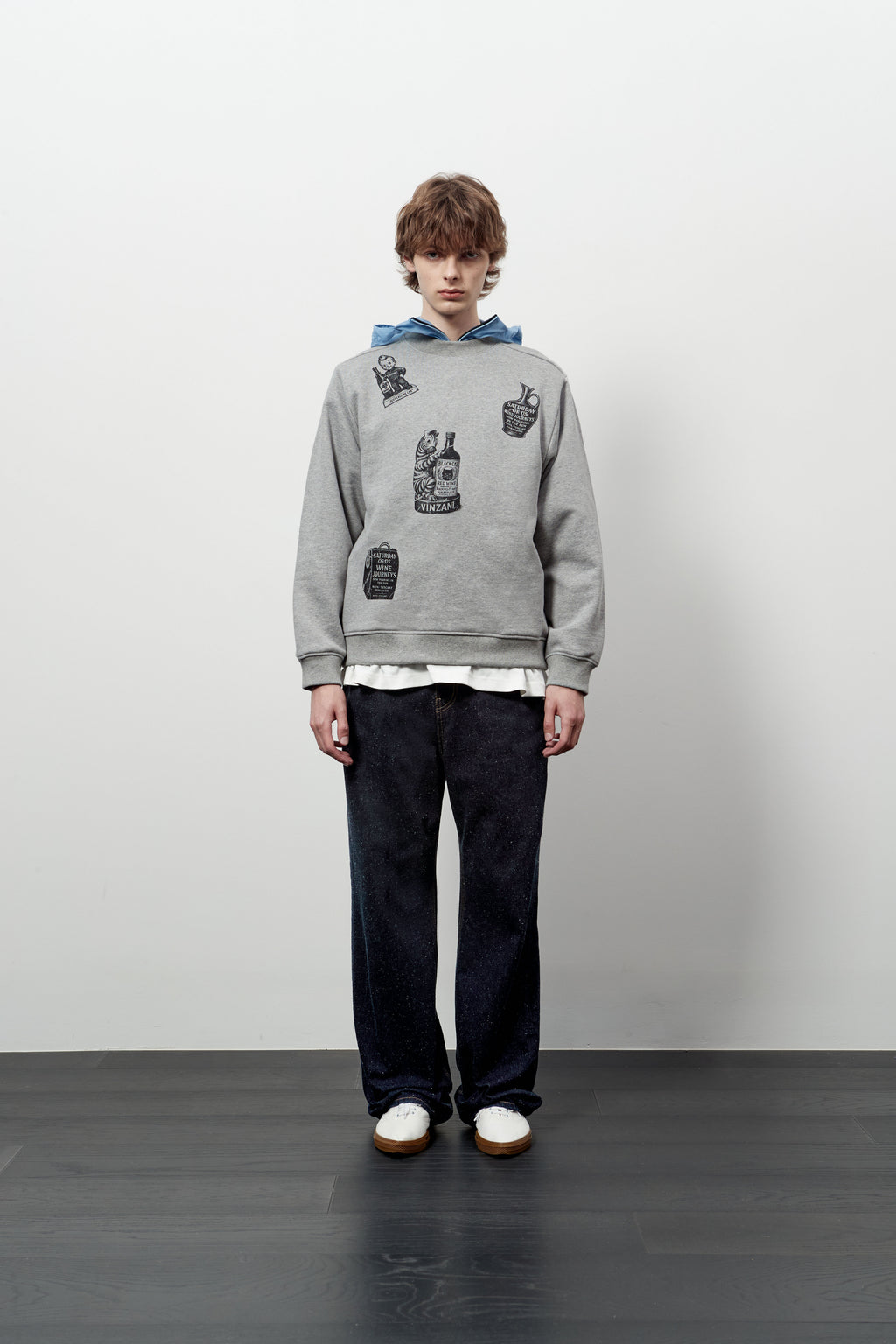 Stu - Printing Sweatshirt Melange (Grey) product image 1 | TRAB K-Fashion Australia