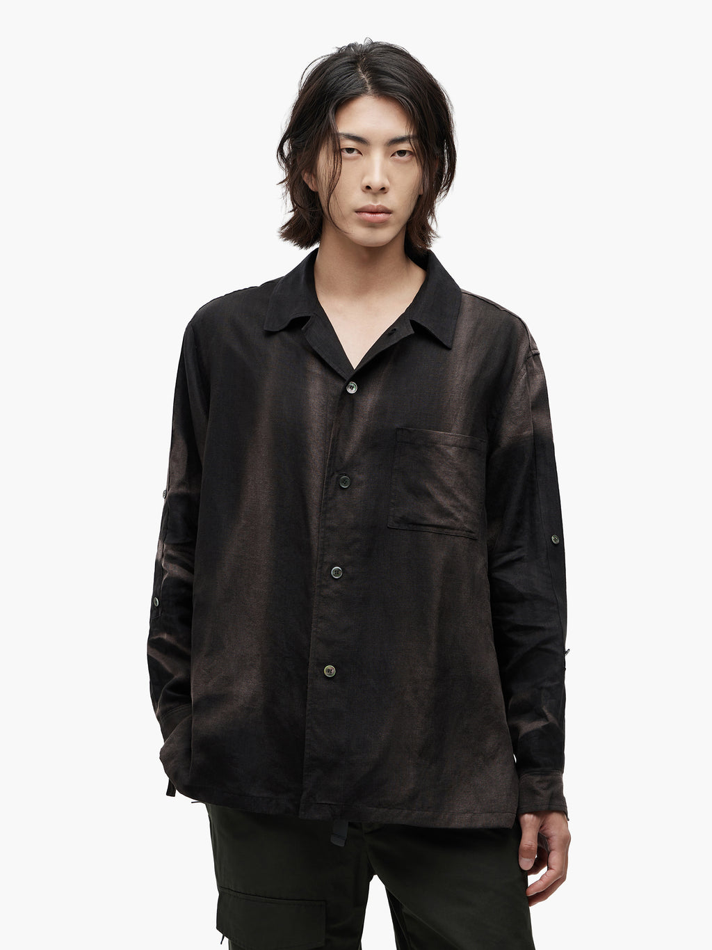 Jiyong Kim - Sun-Bleached Strap Shirt (Black) product image 2 | TRAB K-Fashion Australia