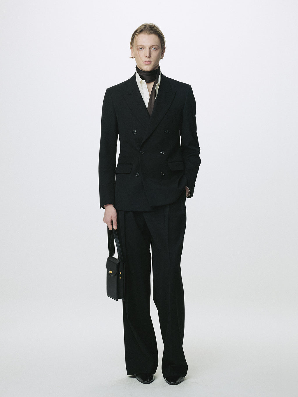 Tonywack - Wool Double-Pleated Wide Trousers (Black) product image 1 | TRAB K-Fashion Australia