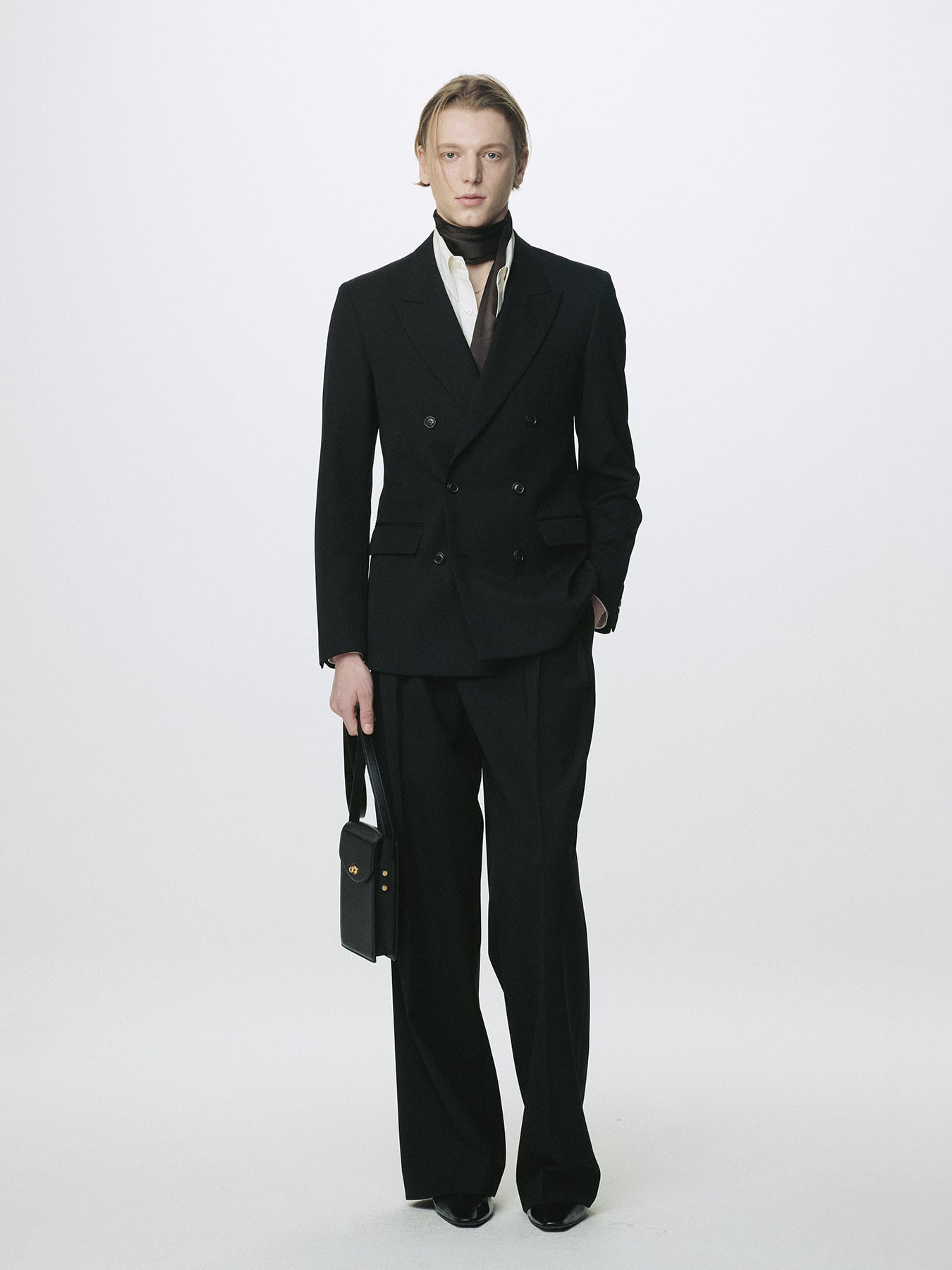 Tonywack - Wool Double-Pleated Wide Trousers (Black) product image 1 | TRAB K-Fashion Australia