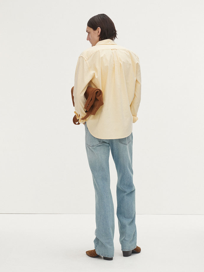 Tonywack - Cotton Lyocell Distressed Oxford Shirt (Pale Yellow) product image 4 | TRAB K-Fashion Australia