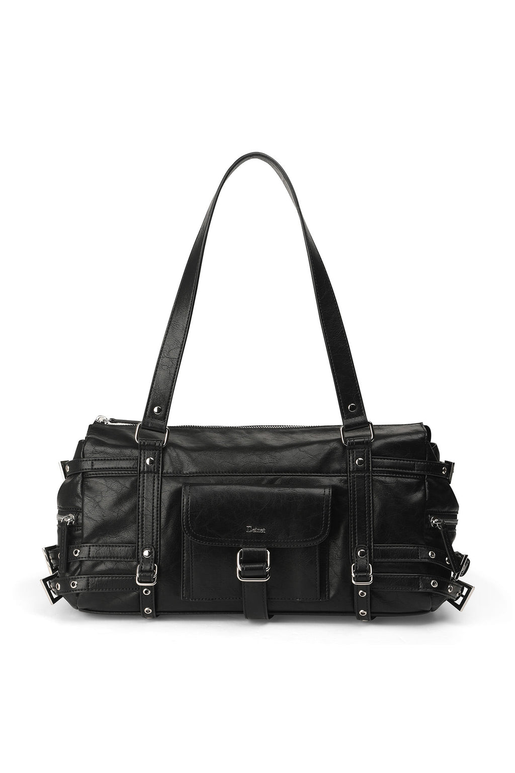 Deinet - Belted Pocket Shoulder Bag (Black) product image 2 | TRAB K-Fashion Australia