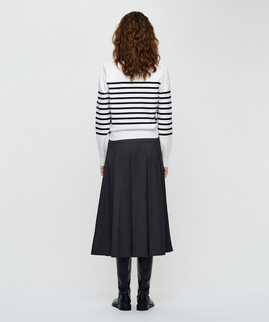 Marithe & Francois Girbaud - Belted Pleats Midi Skirt (Charcoal) product image 5 | TRAB K-Fashion Australia
