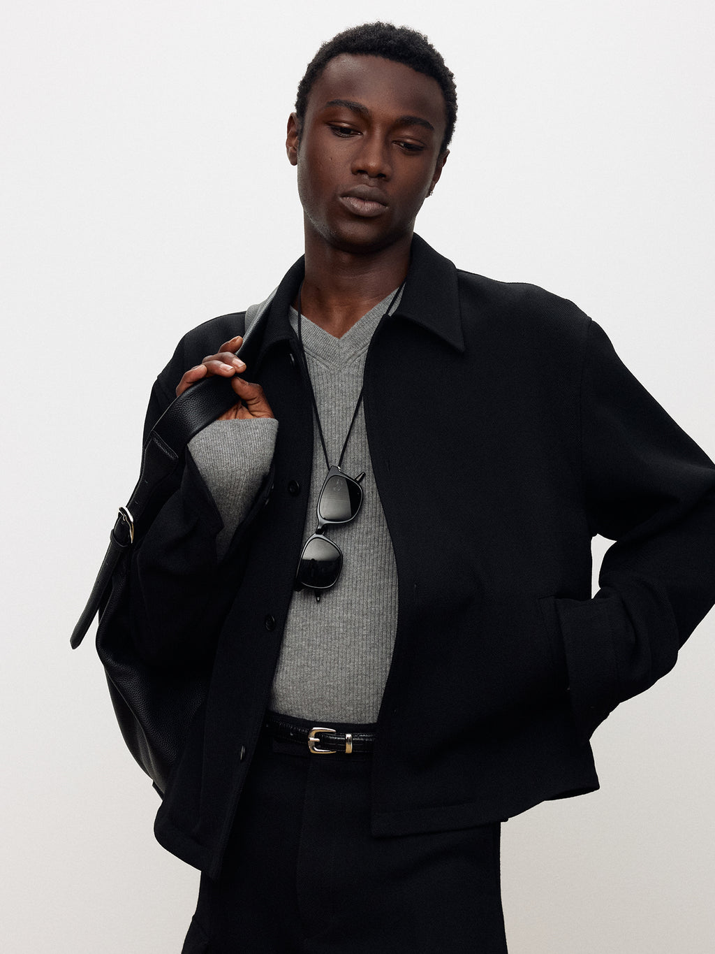 Tonywack - Textured Wool Shirt Blouson (Black) product image 1 | TRAB K-Fashion Australia