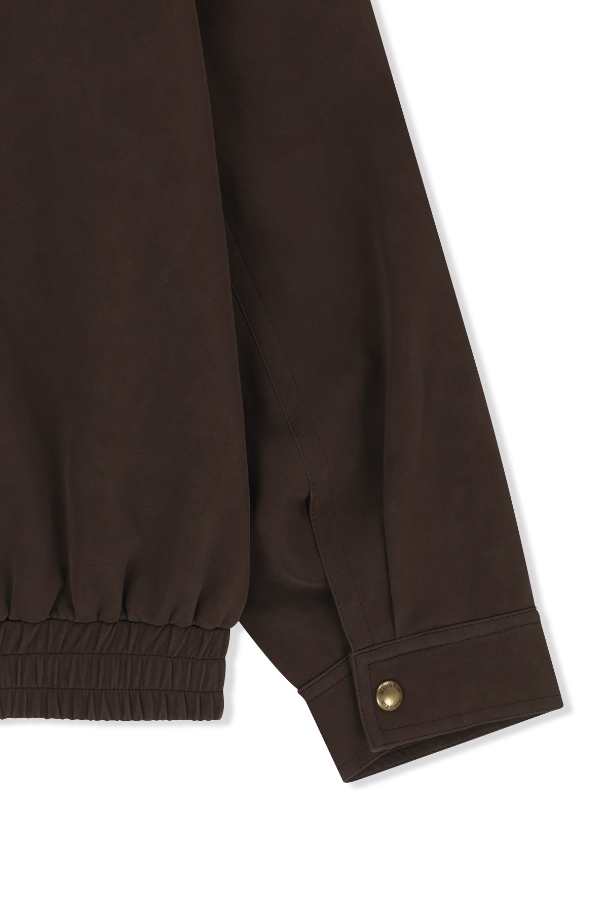 Matin Kim - Small Logo Faux Suede High Neck Jumper (Brown) product image 5 | TRAB K-Fashion Australia