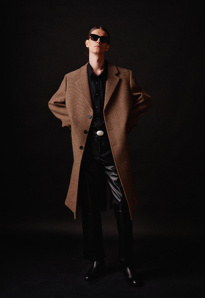 Tonywack - Single Breasted Tailored Coat (Brown/Beige/Black Houndtooth) product image 7 | TRAB K-Fashion Australia