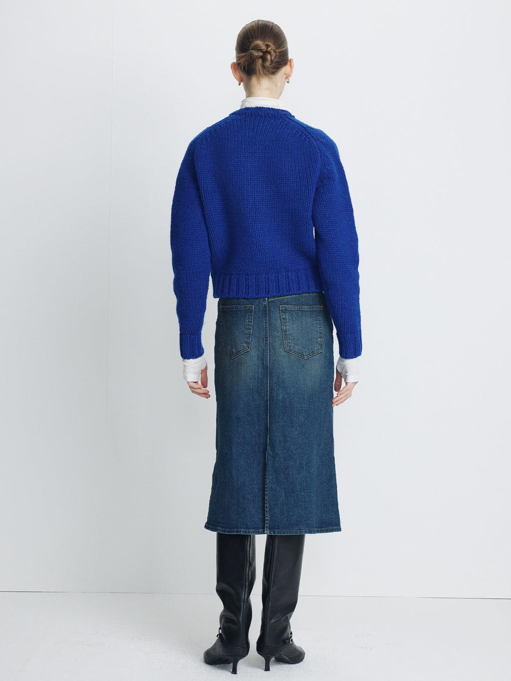 Tonywack - Shetland Wool Knitted Zip Blouson (Royal Blue) product image 4 | TRAB K-Fashion Australia