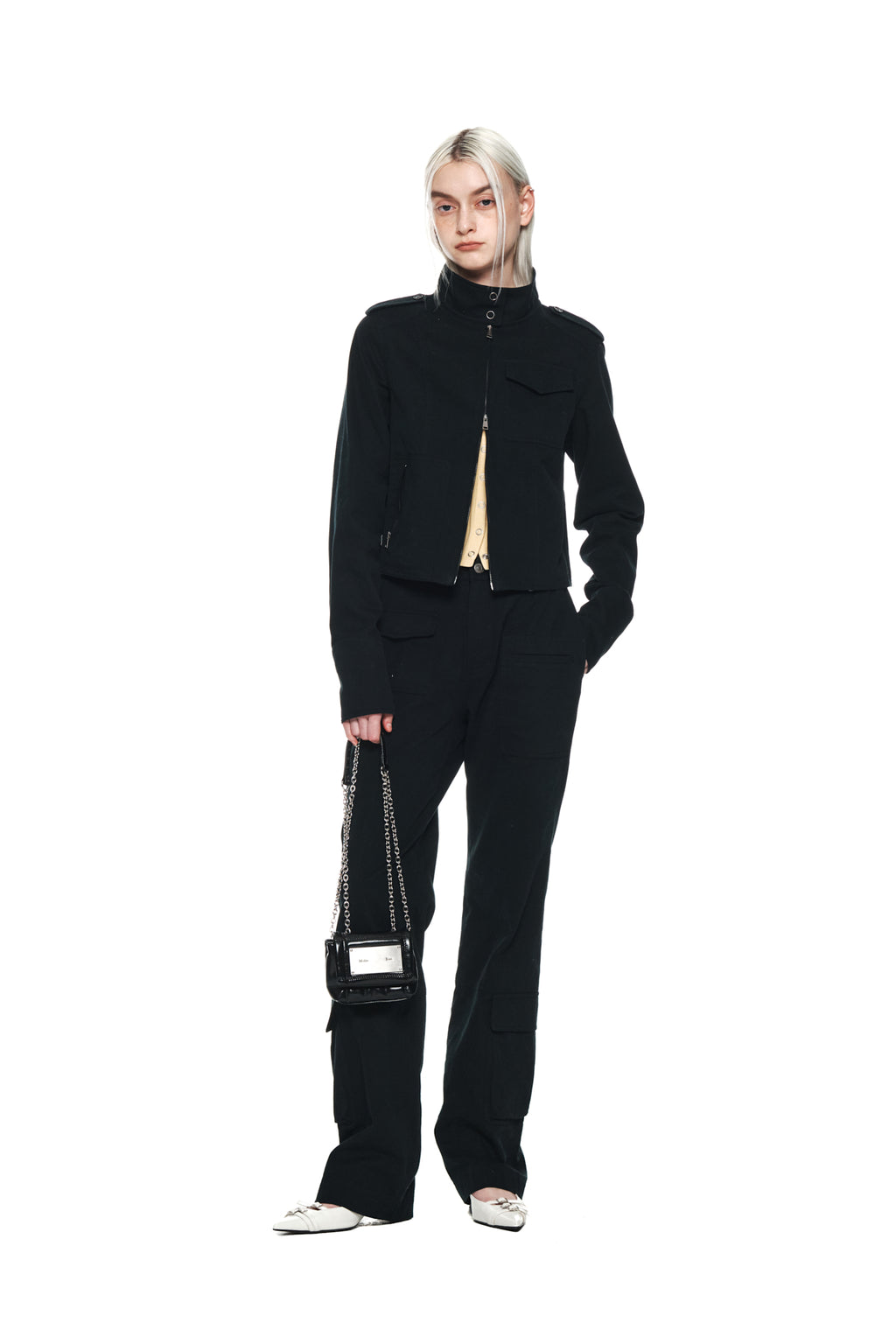 Matin Kim - Washed Slim Cargo Jumper (Dark Navy) product image 8 | TRAB K-Fashion Australia