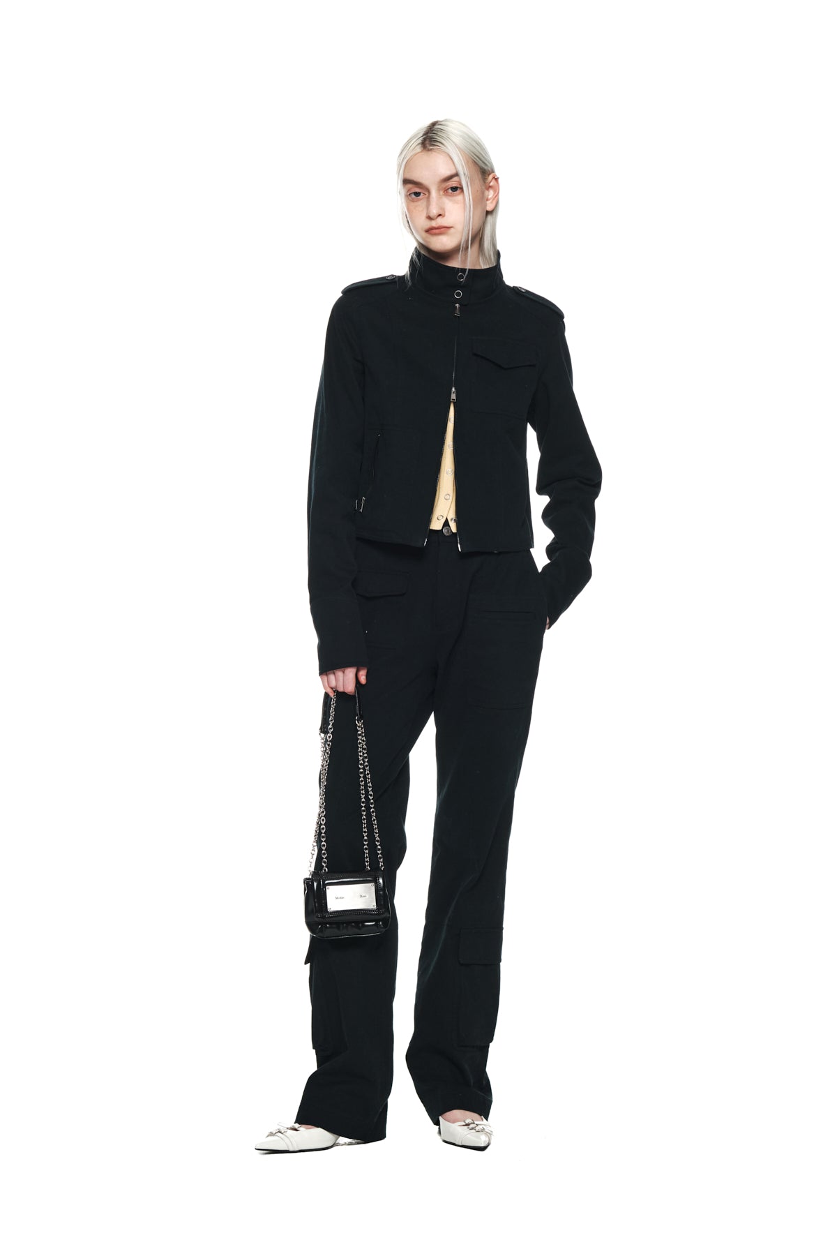 Matin Kim - Washed Slim Cargo Jumper (Dark Navy) product image 8 | TRAB K-Fashion Australia