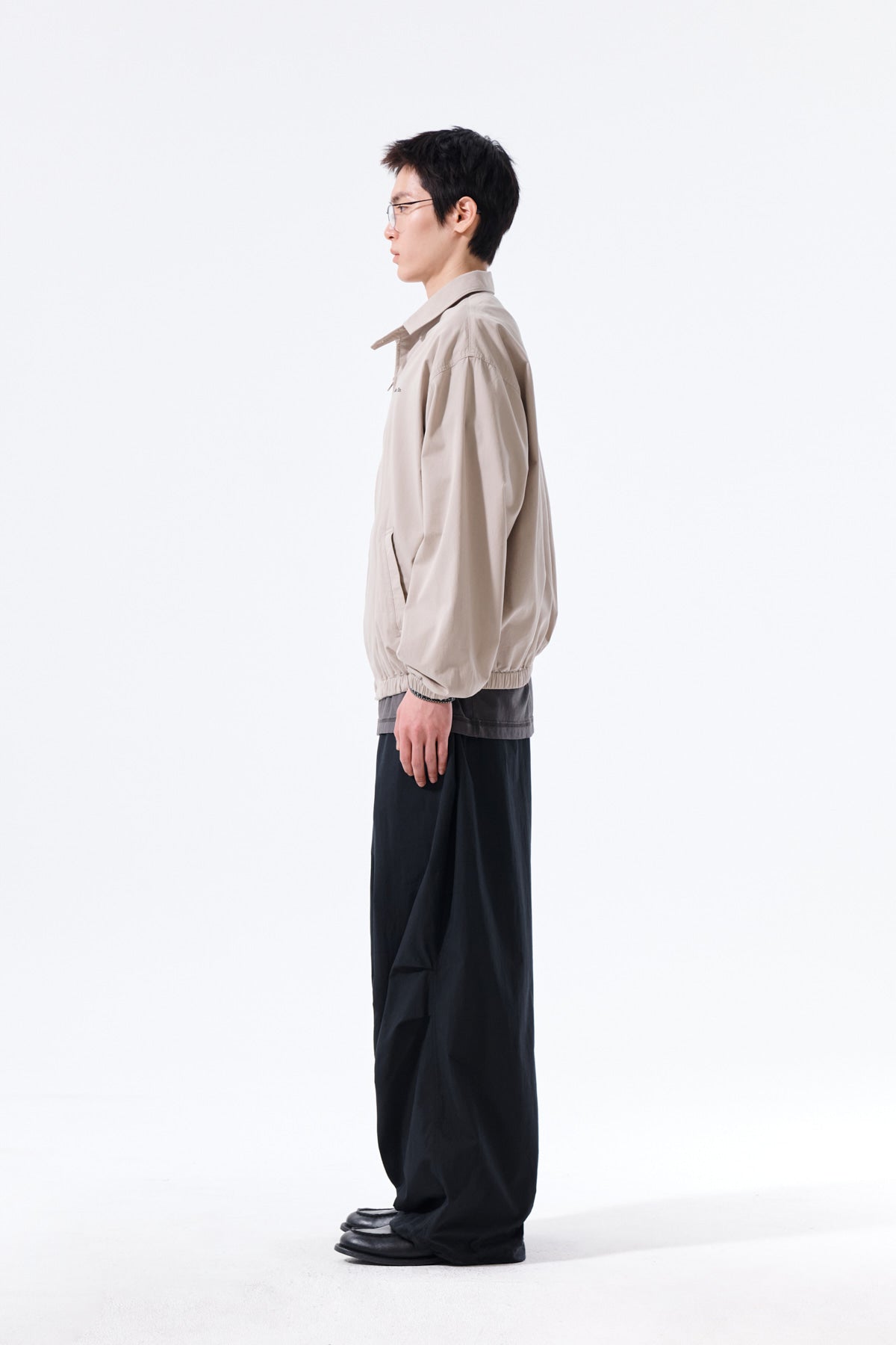 Matin Kim - Small Logo Cotton Zip Up Jumper (Light Beige) product image 12 | TRAB K-Fashion Australia
