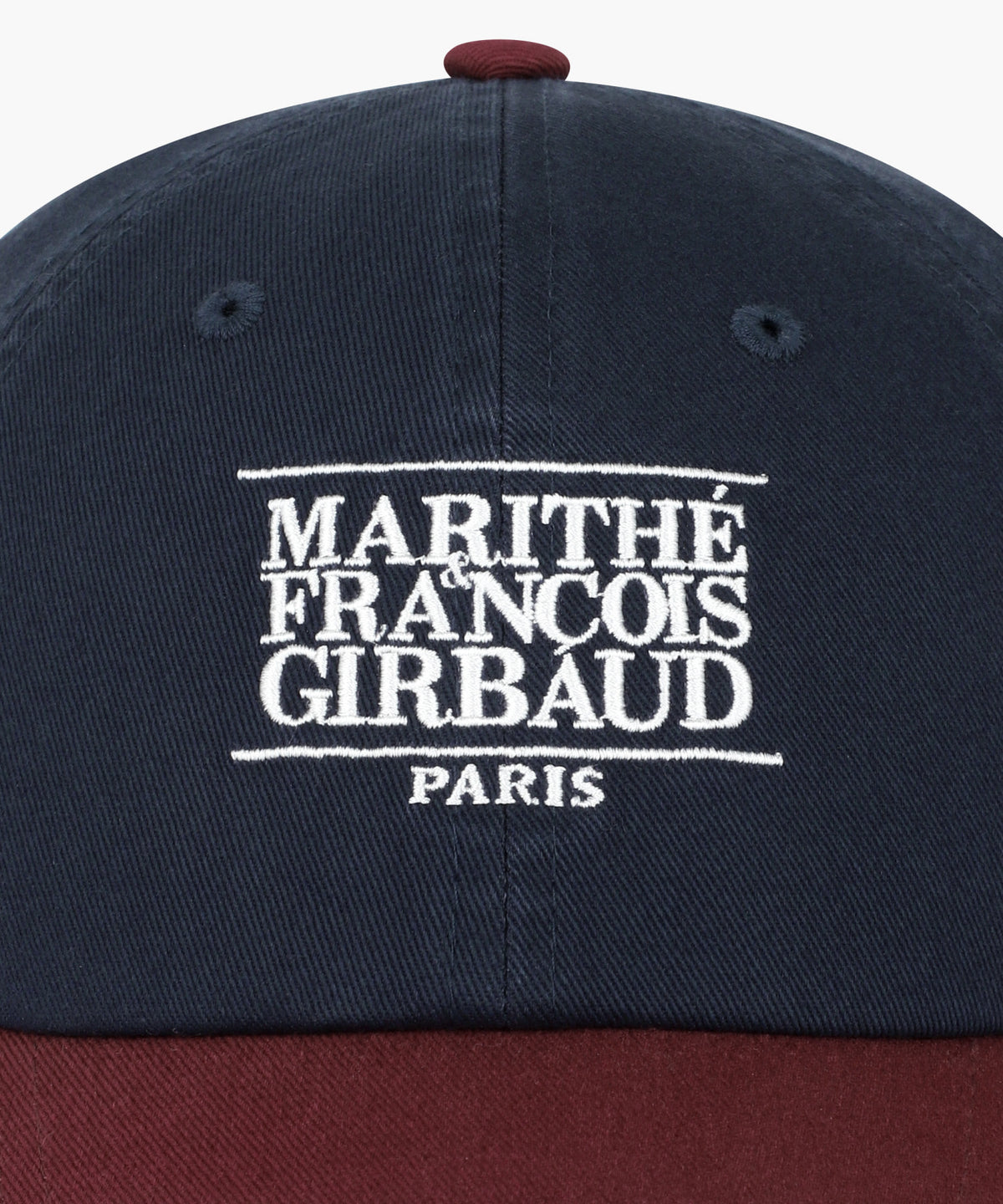Marithe & Francois Girbaud - Small Classic Logo 6panel Color Block Cap (Burgundy) product image 3 | TRAB K-Fashion Australia