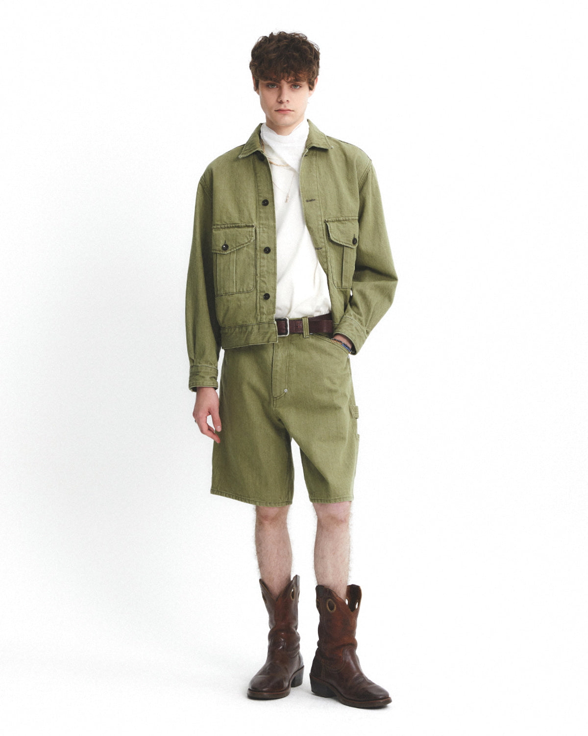 Eastlogue - Carpenter Shorts (Olive Denim) product image 4 | TRAB K-Fashion Australia