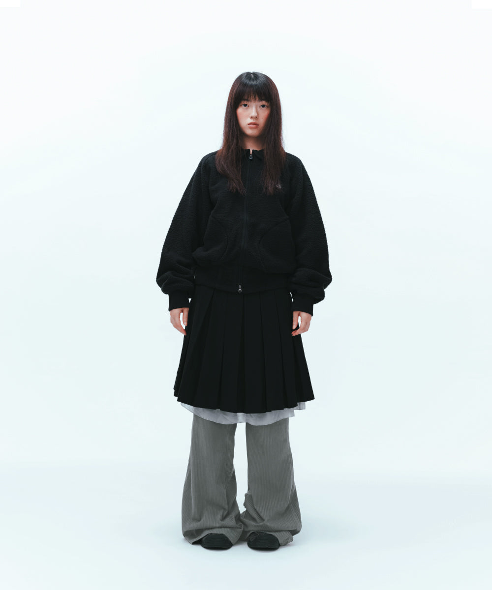 Coyseio - Round Collar Fleece Jacket (Black) product image 4 | TRAB K-Fashion Australia