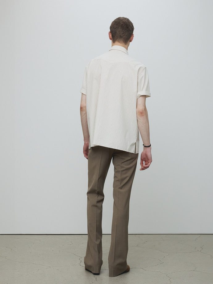 Tonywack - Raw-Cut Stripe Check Shirt (Ivory) product image 3 | TRAB K-Fashion Australia