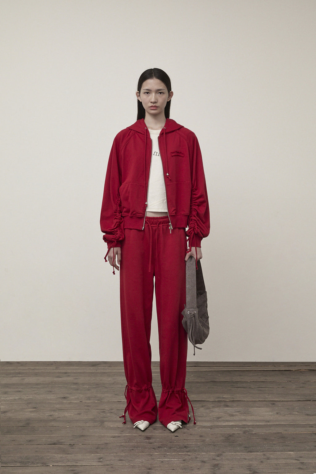 Matin Kim - String Detail Sweatpants (Red) product image 6 | TRAB K-Fashion Australia