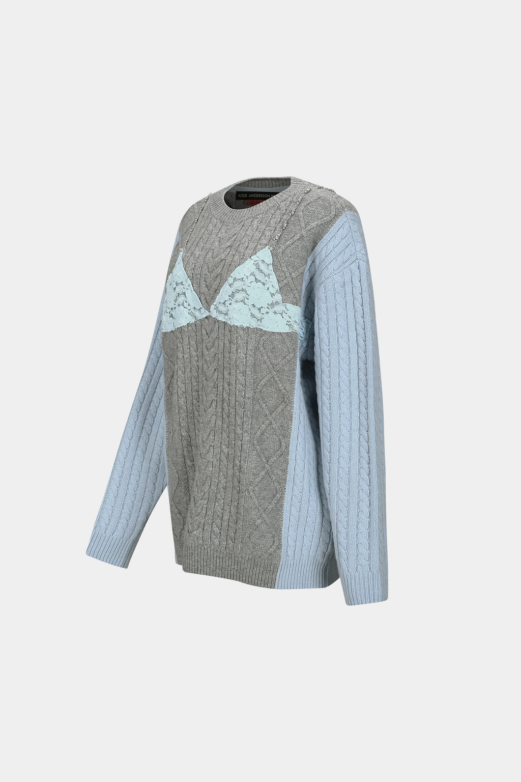 Andersson Bell - Lace Lingerie Boyfriend-Fit Knit (Grey) product image 7 | TRAB K-Fashion Australia
