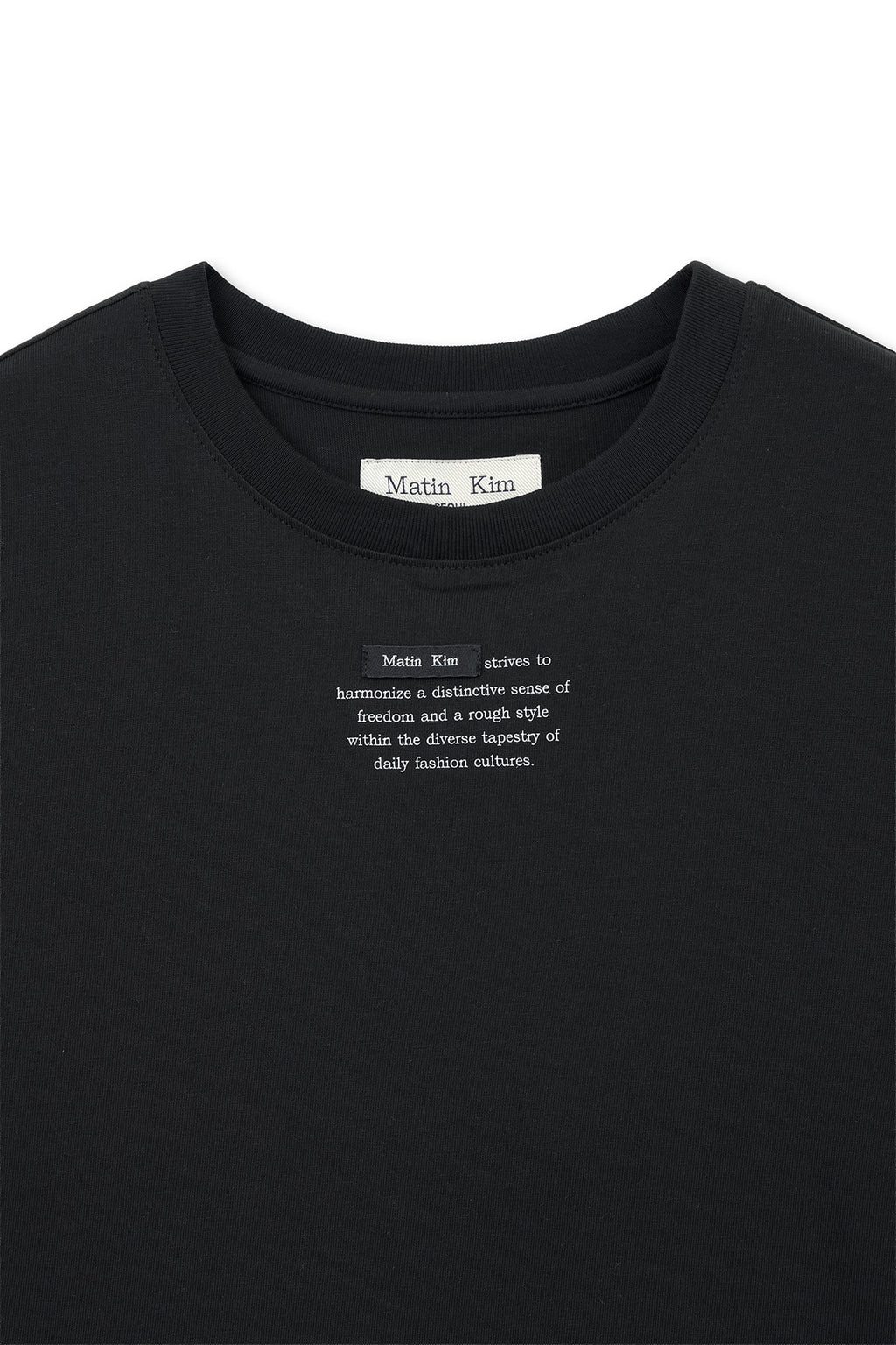 Matin Kim - Label Point Lettering Crop Top (Black) product image 3 | TRAB K-Fashion Australia