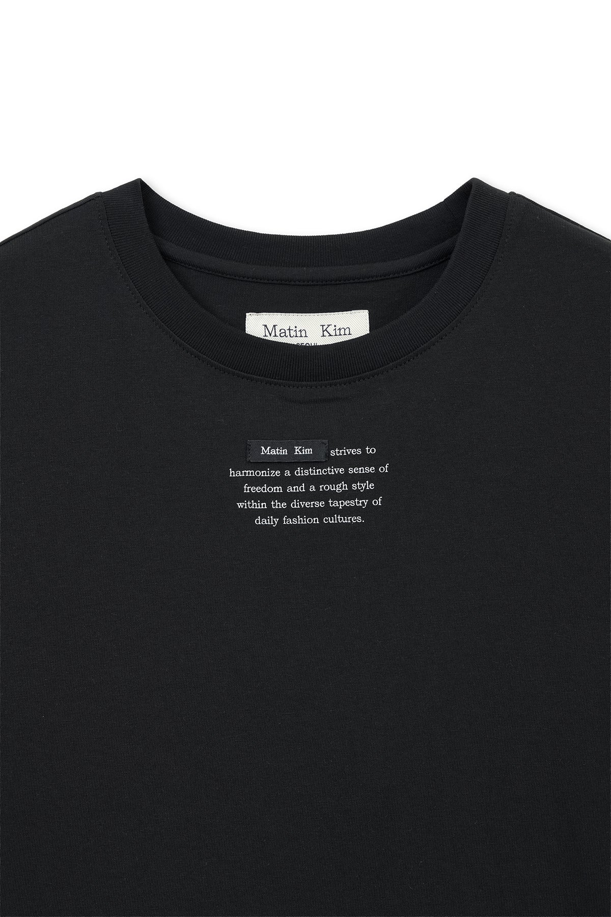 Matin Kim - Label Point Lettering Crop Top (Black) product image 3 | TRAB K-Fashion Australia