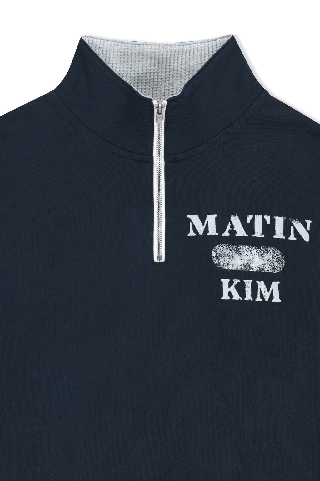 Matin Kim - Matin Logo Quarter Zip Up (Navy) product image 3 | TRAB K-Fashion Australia