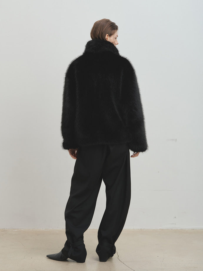 Tonywack - Faux Fur Relaxed Blouson (Black) product image 8 | TRAB K-Fashion Australia