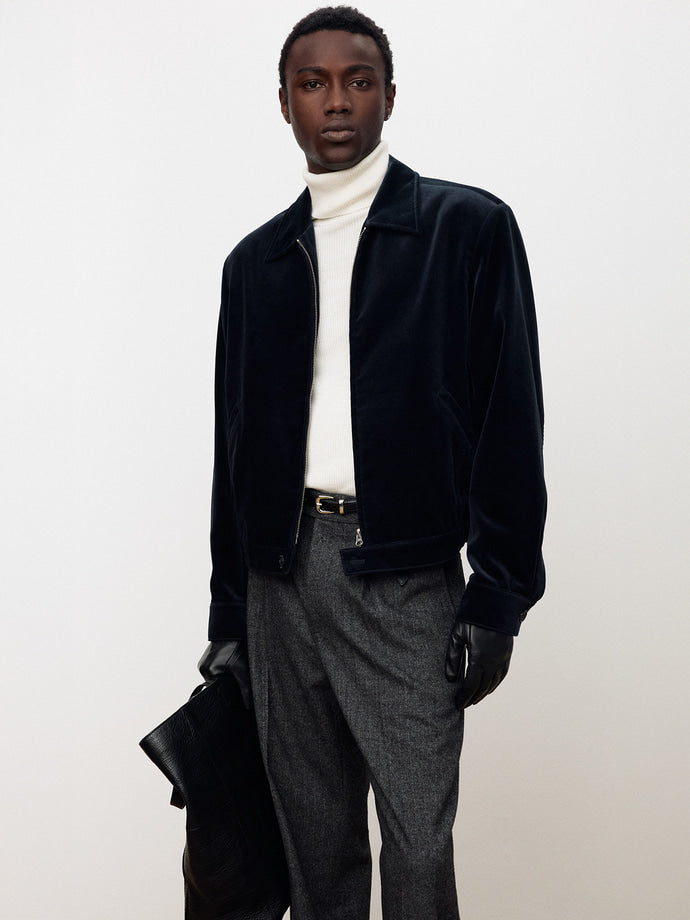 Tonywack - Velvet Blouson Jacket (Dark Navy) product image 5 | TRAB K-Fashion Australia