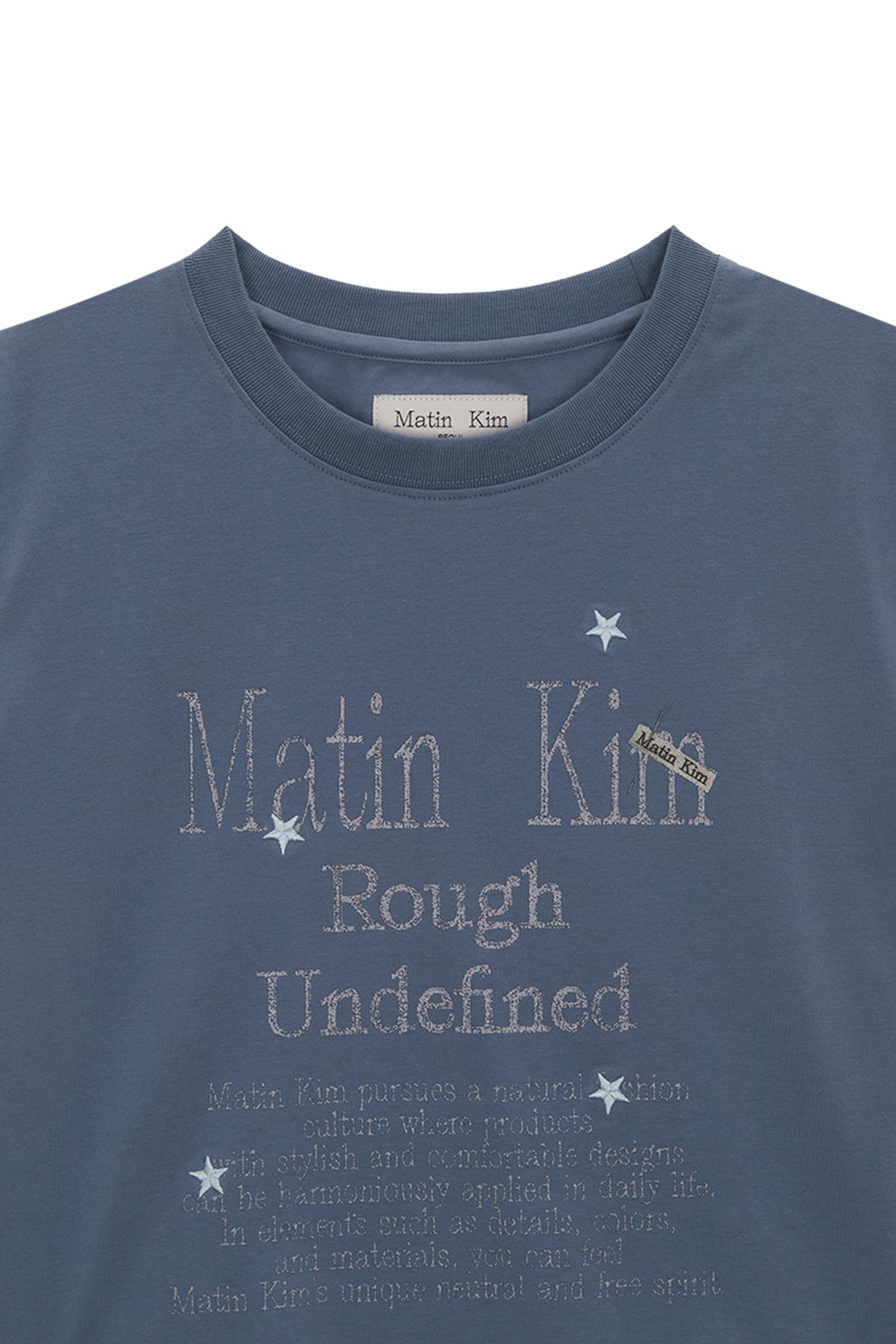 Matin Kim - Dazzle Lettering Crop Top (Blue) product image 3 | TRAB K-Fashion Australia