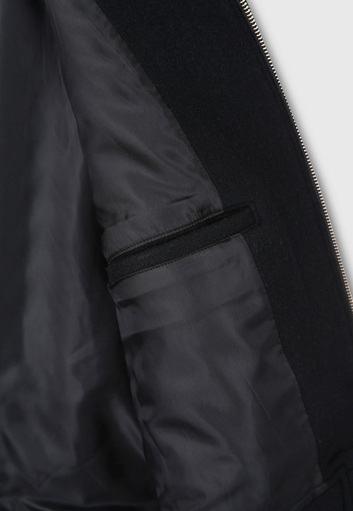 Tonywack - Felted Wool Epaulet Bomber Jacket (Black) product image 12 | TRAB K-Fashion Australia