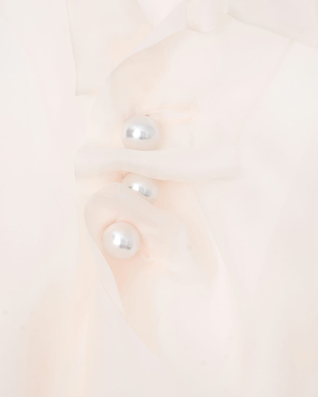 Kimhe Kim - Pearl Buttons Organza Draped Shirt (Ivory) product image 9 | TRAB K-Fashion Australia