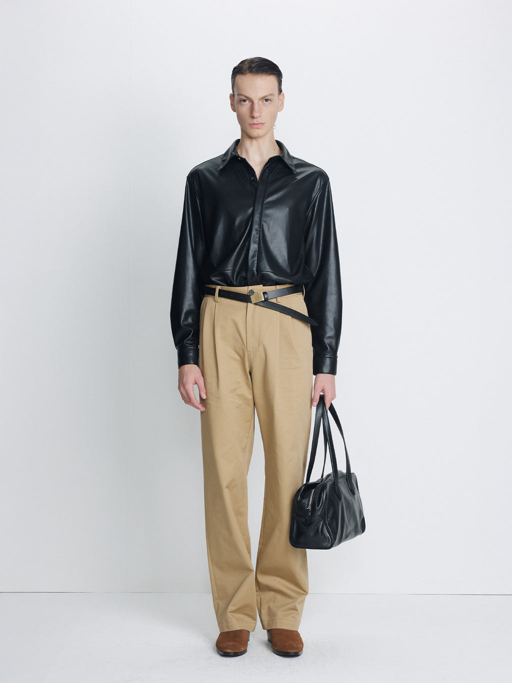 Tonywack - Cotton Drill Pleated Chino Pants (Beige) product image 4 | TRAB K-Fashion Australia