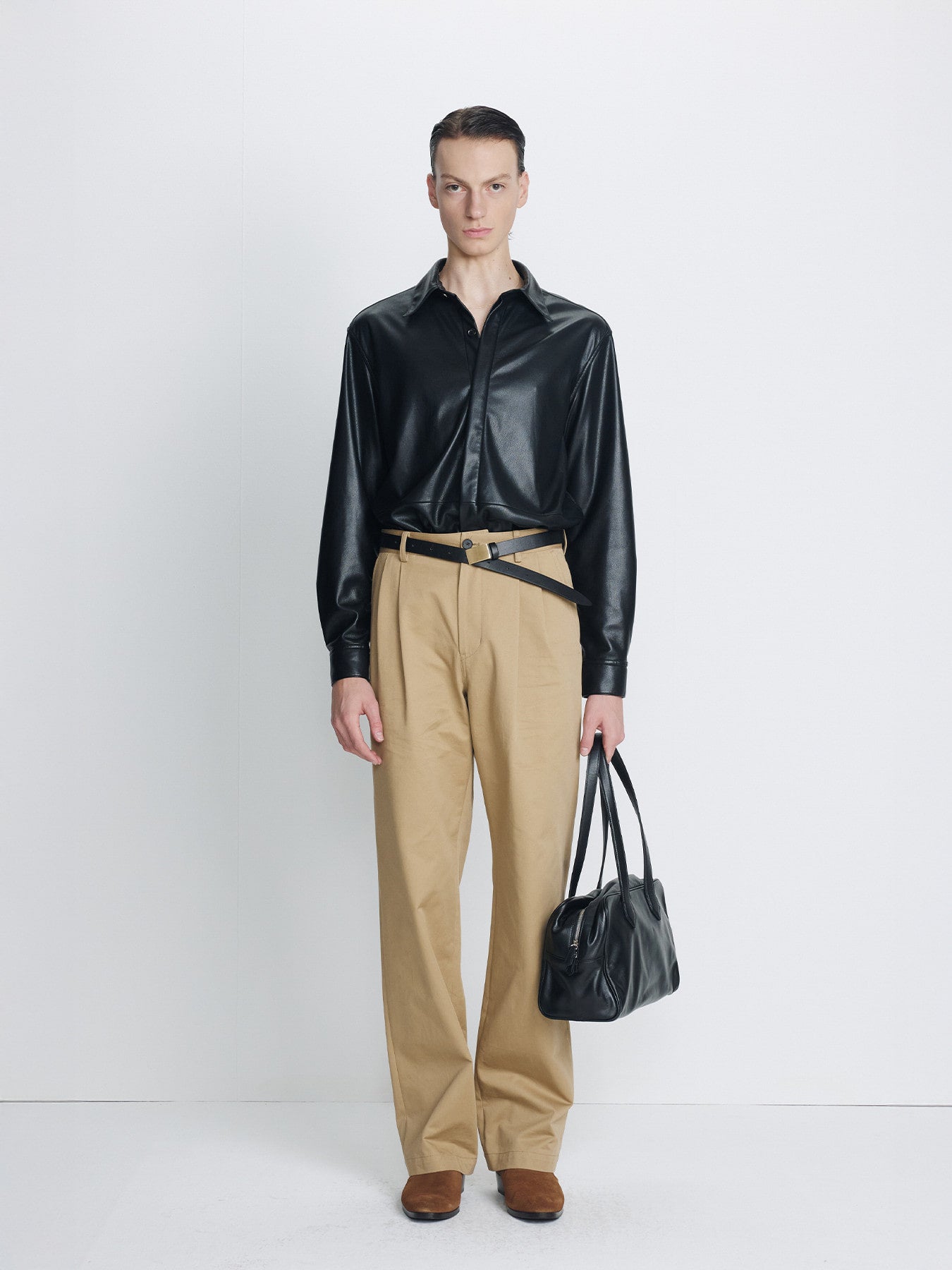 Tonywack - Cotton Drill Pleated Chino Pants (Beige) product image 4 | TRAB K-Fashion Australia