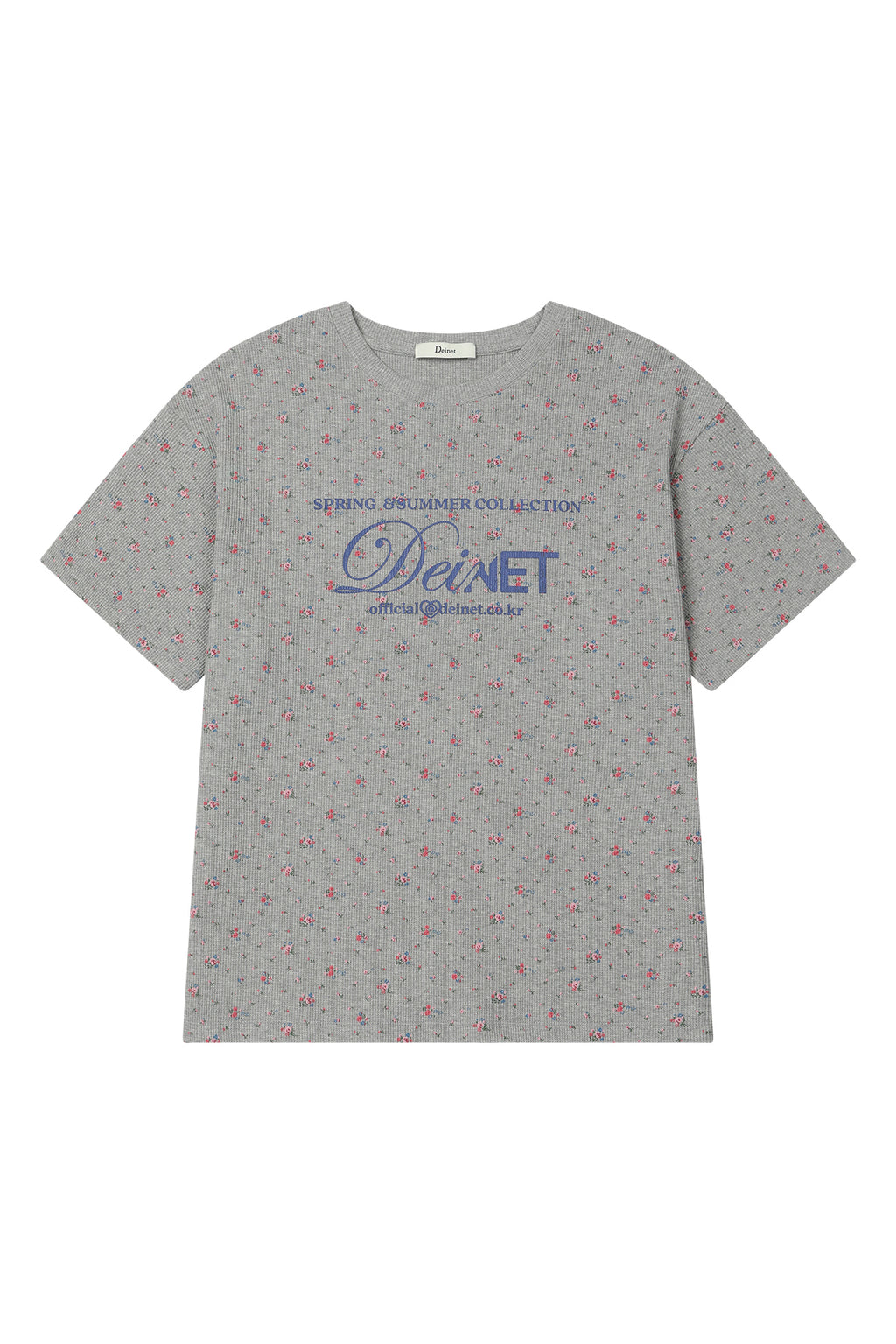 Deinet - Soft Waffle Flower T-Shirt (Melange Grey) product image 1 | TRAB K-Fashion Australia