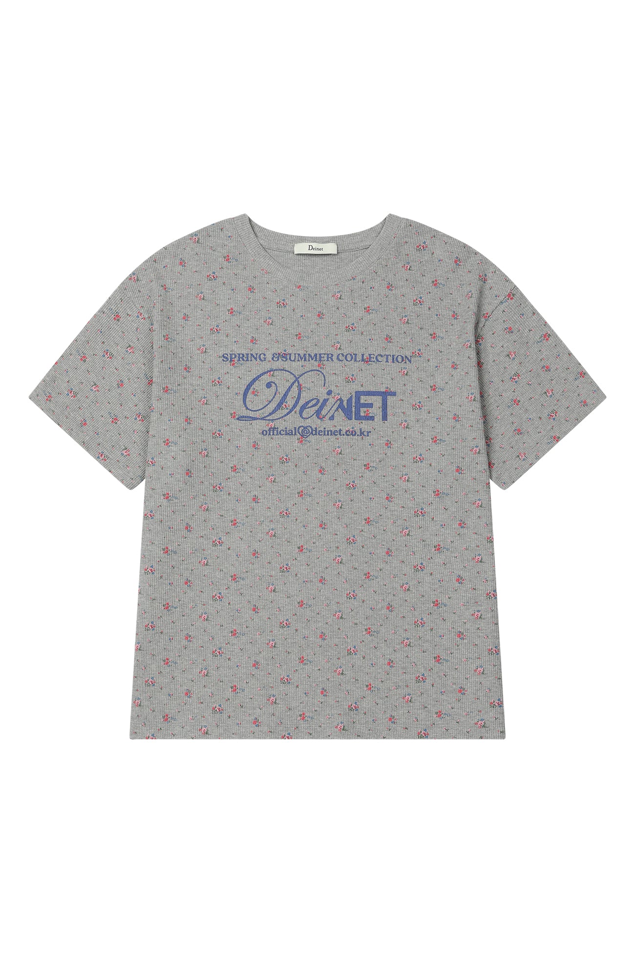 Deinet - Soft Waffle Flower T-Shirt (Melange Grey) product image 1 | TRAB K-Fashion Australia