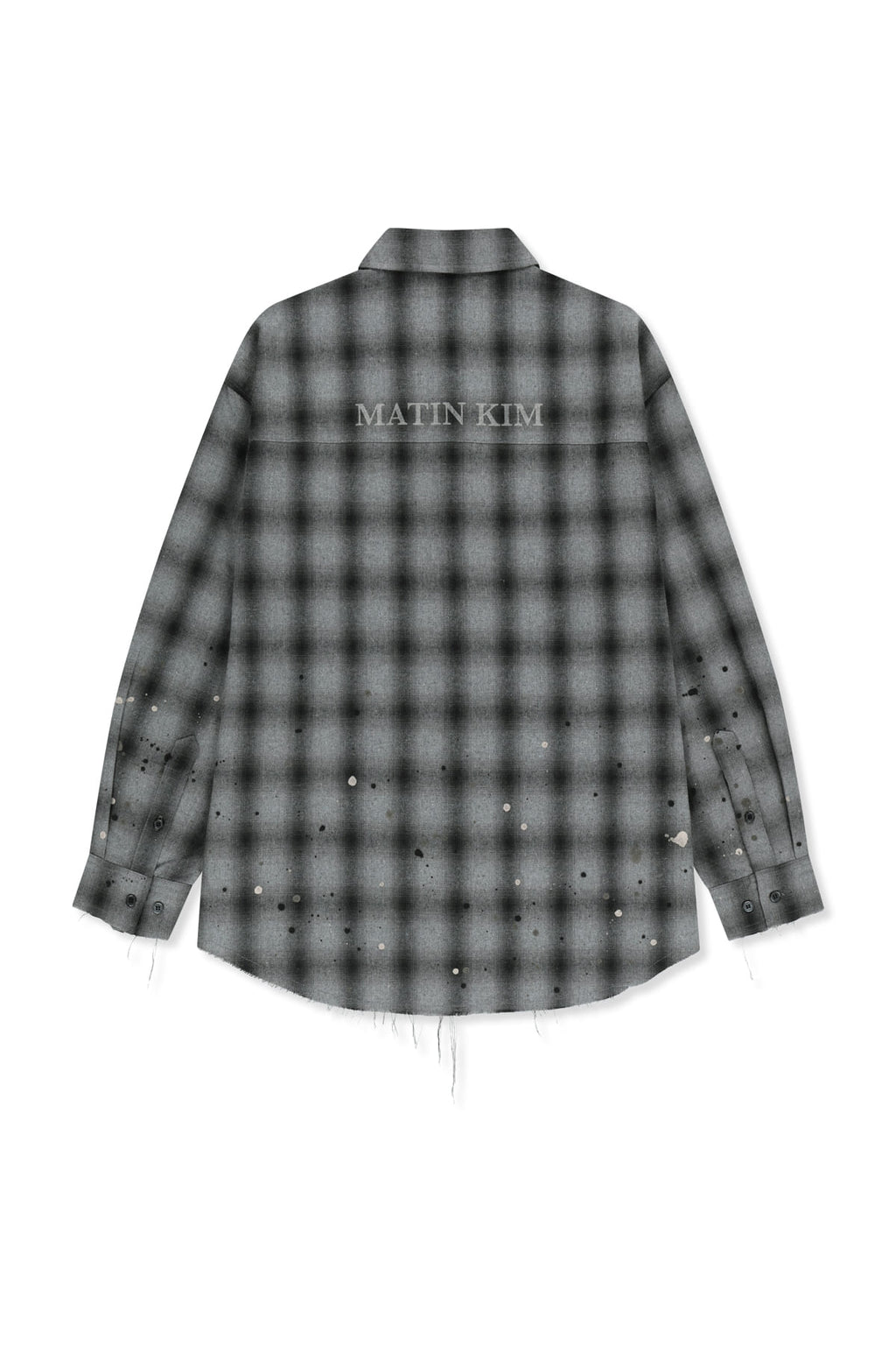 Matin Kim - Paint Effect Flannel Check Shirt (Grey) product image 2 | TRAB K-Fashion Australia