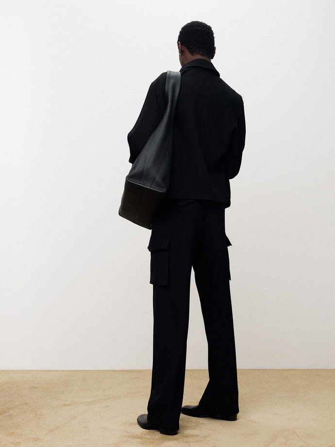 Tonywack - Textured Wool Wide Cargo Pants (Black) product image 6 | TRAB K-Fashion Australia