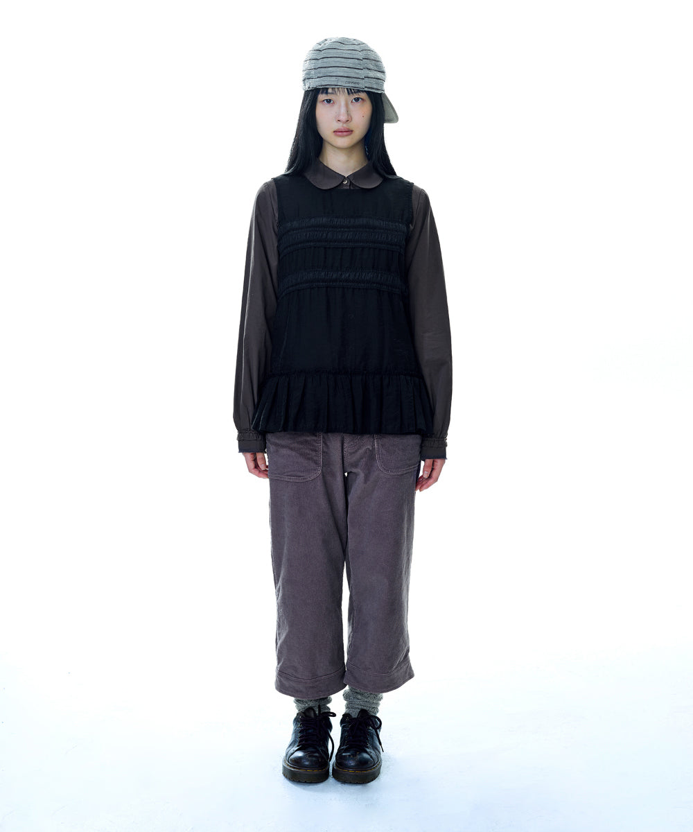 Coyseio - Rough Cut Frill Shirt (Brown) product image 11 | TRAB K-Fashion Australia